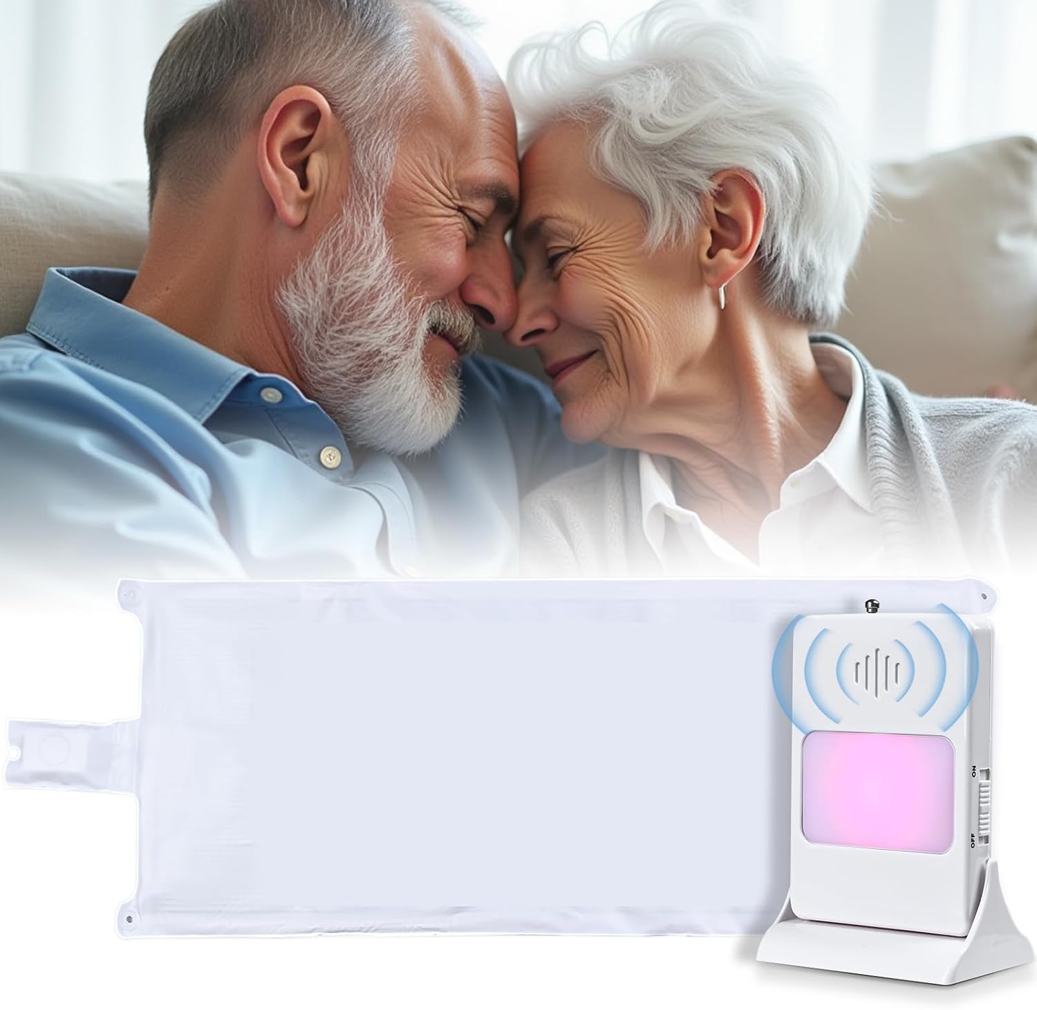 Bed Sensor Pad & Pager Bed Alarm for Elderly Dementia Patients – Fall Prevention Sensor with Pressure Motion Detection, Dementia Patients Caregiver Fall Prevention 13”x32” Pad (Bed Sensor Pad)