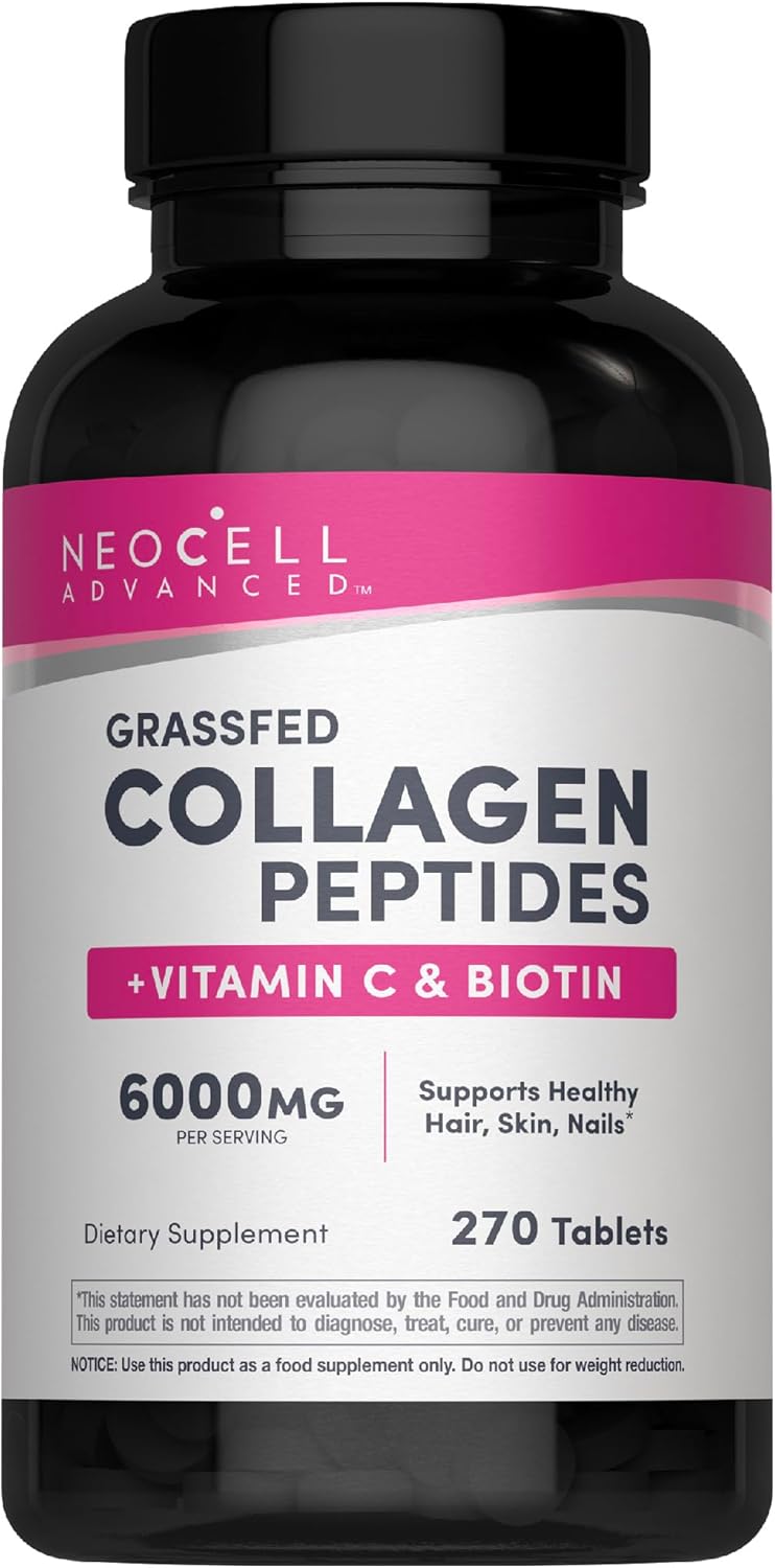 NeoCell Advanced Collagen Peptides | 270 Tablets | 6000mg | for Women and Men | with Vitamin C & Biotin | Non-GMO, Gluten & Soy Free