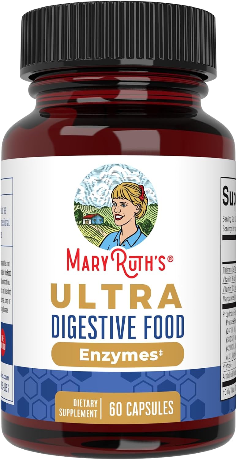 MARYRUTH’S Ultra Digestive Enzymes | Gut Health Supplement | Digestion & Immune Support | Occasional Gas & Bloating Relief | 12+ Enzymes | Amylase | Protease | Lactase | Lipase | Vegan | 60 Count