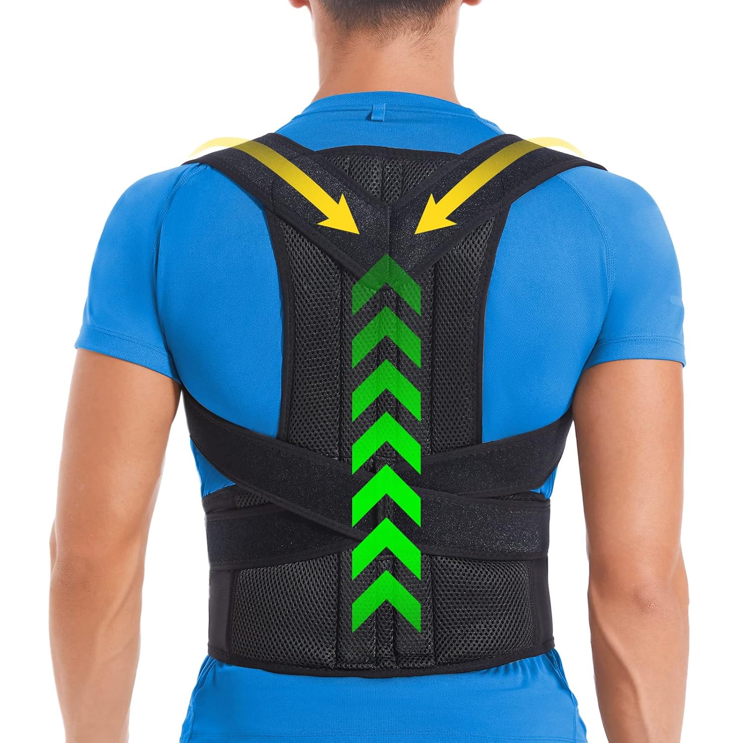 DIANMEI Back Brace Posture Corrector for Women and Men, Back Braces for Upper and Lower Back Pain Relief, Adjustable and Fully Back Support Improve Posture and Lumbar Support(XXL, 43″-49″ Waist)