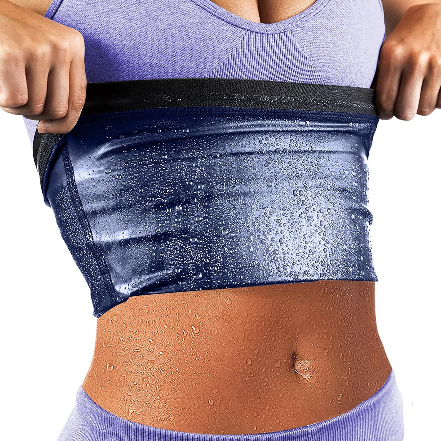 BXVX Sweat Waist Trimmer Trainer Belt Wrap Belly Sweat Band Sauna Slimming Belt for Women Lower Belly Fat Plus Size