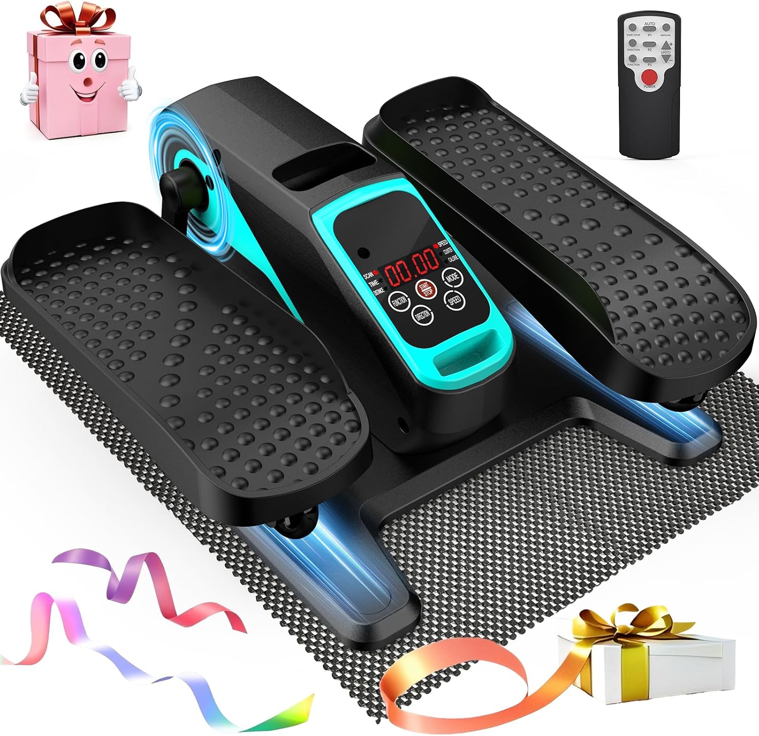 VIVURN-018 Under Desk Elliptical 12 Speed 5 Modes Mini Motorized Leg Exerciser While Sitting for Seniors As Seen on TV with Non-Slip Mat Quiet & Portable Electric Pedal Exerciser for Home and Office