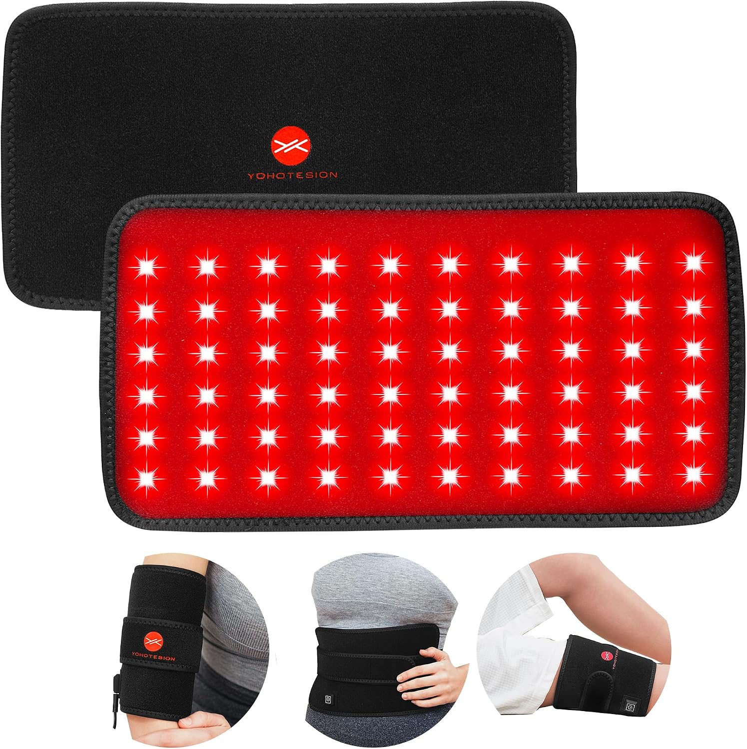Red Light Therapy for Body, 3 in 1 Mini Infrared Red Light Therapy Belt with Timer, 660nm & 850nm Red Light Therapy Pad for Back Waist Abdomen Shoulder Arms Legs Knee and Joint (Corded)