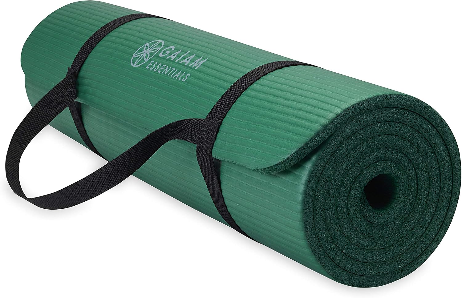 Gaiam Yoga Mat, Pilates & Exercise Mat, Thick Mat 2/5″ (10mm) Workout Mat with Easy-Cinch Carrying Strap for Home & Gym Workouts
