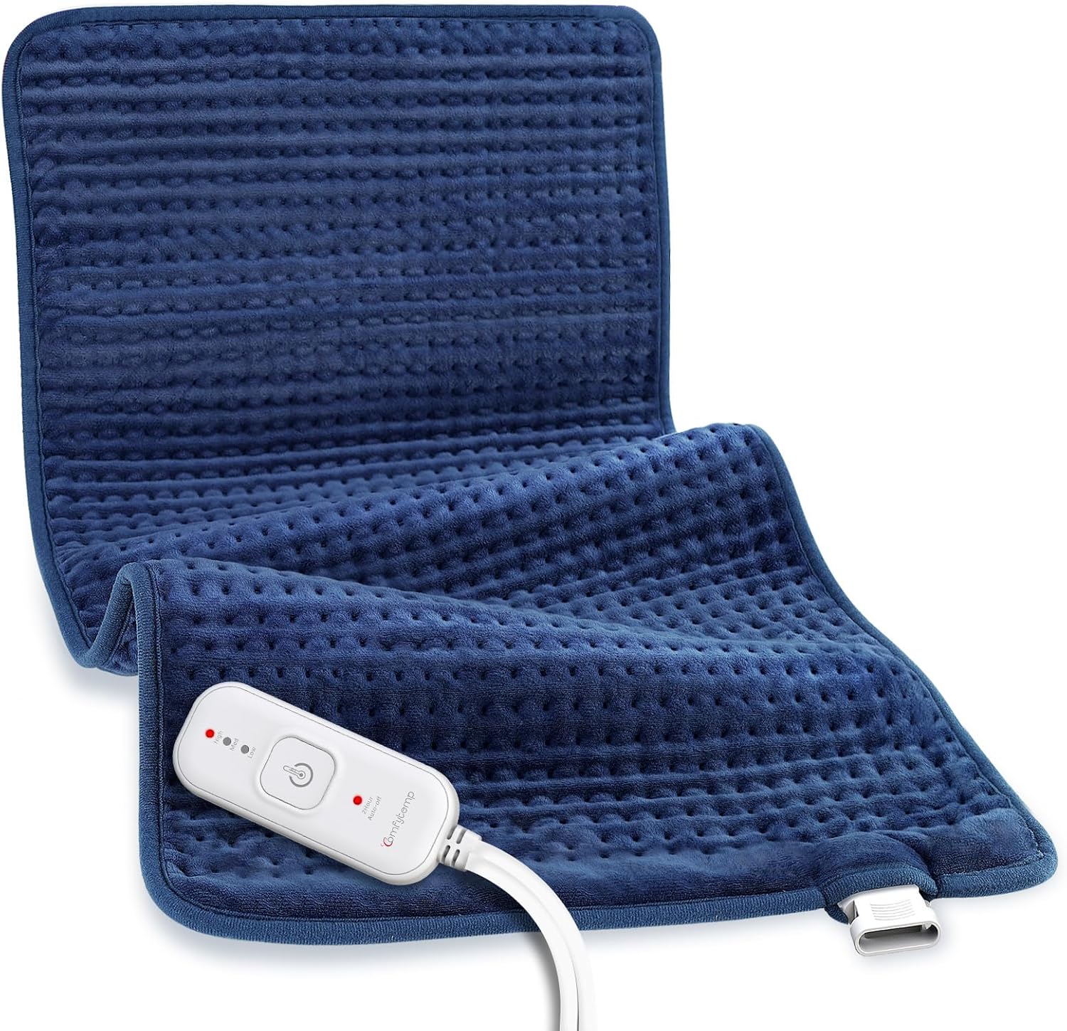 Comfytemp Extra Large Heating Pad for Back & Period, 33”x 17” King Size FSA Eligible Pack, Birthday Gifts for Women Men Mom Dad & Fathers Day Gift, HSA Electric XL Heat Wrap for Body, Washable, Blue