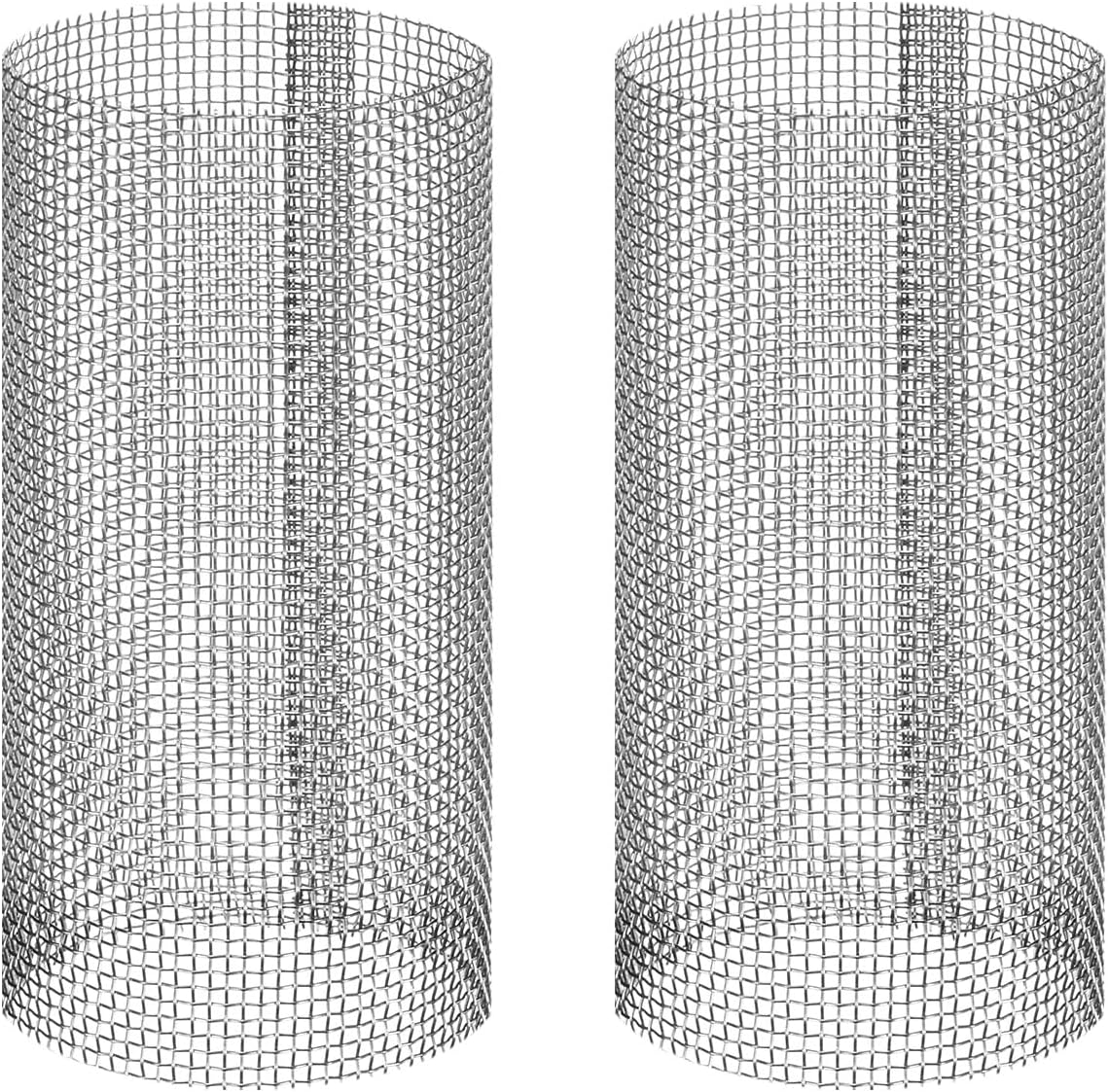M METERXITY 2-Pack 20 Mesh Stainless Steel Filter Screen, Reusable Water Pump Strainer Replacement for Sediment Filter T Strainer, Inline Water Filter Accessory [White]