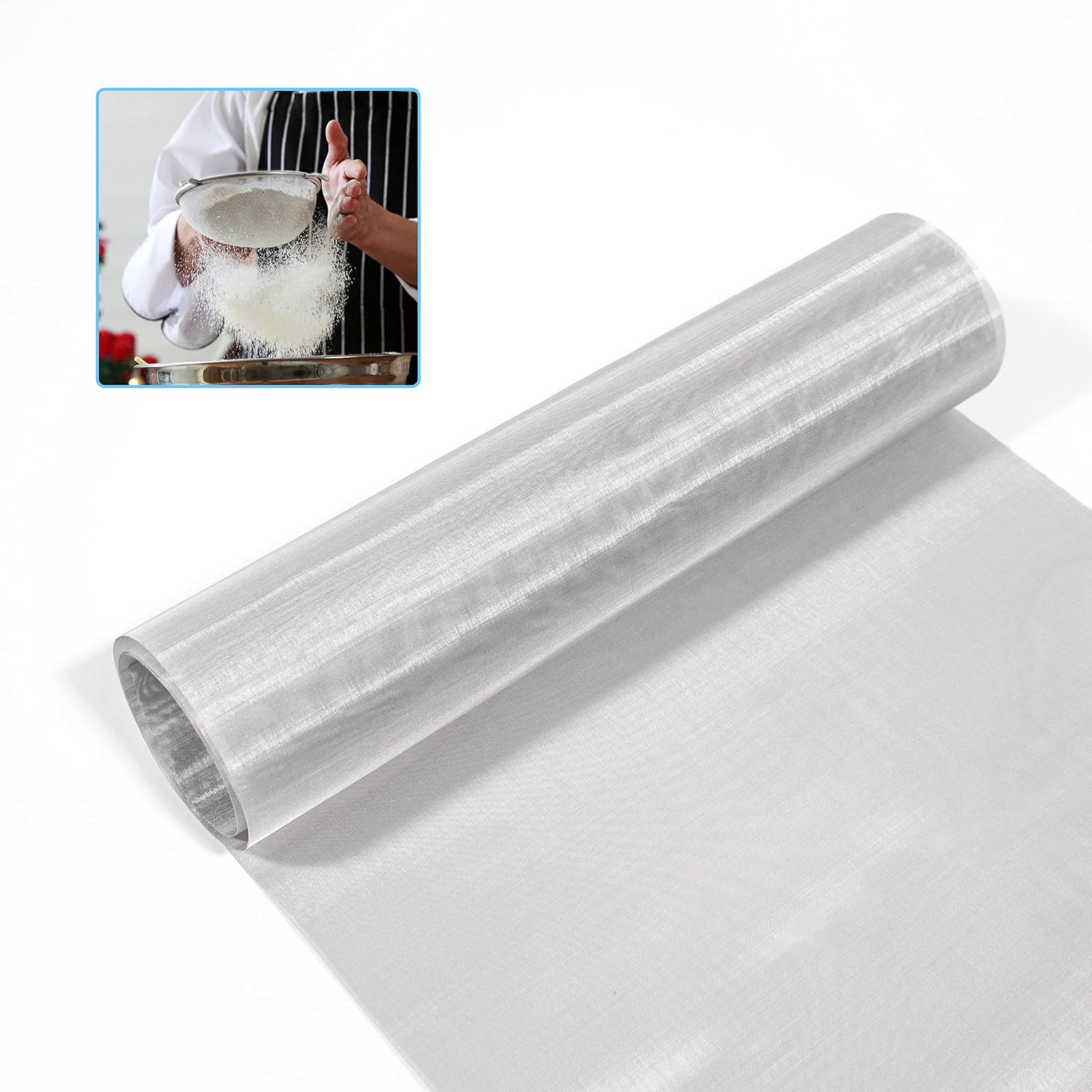 304 Stainless Steel Woven Wire 120 Mesh Fine Screen Mesh Steel Woven Mesh for Filter Mesh, Filtration Cloth, 12 x 40 Inch