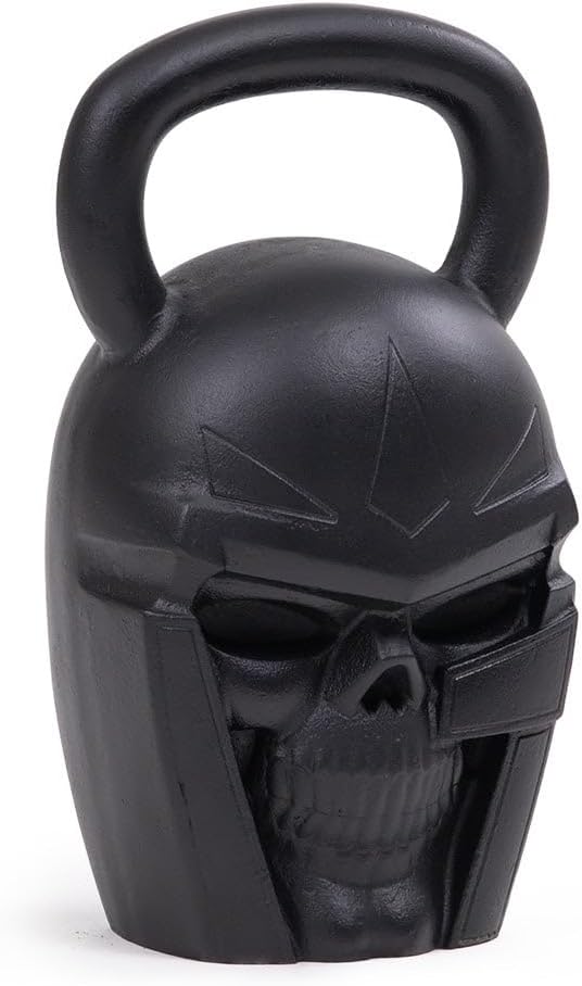 Titan Fitness 50 LB Warrior Kettlebell, Cast-Iron Skull Design, Anti-Slip Powder-Coated Handle, Cross Training Workout Equipment for Muscle Building, Cardio Fitness, Strength Training