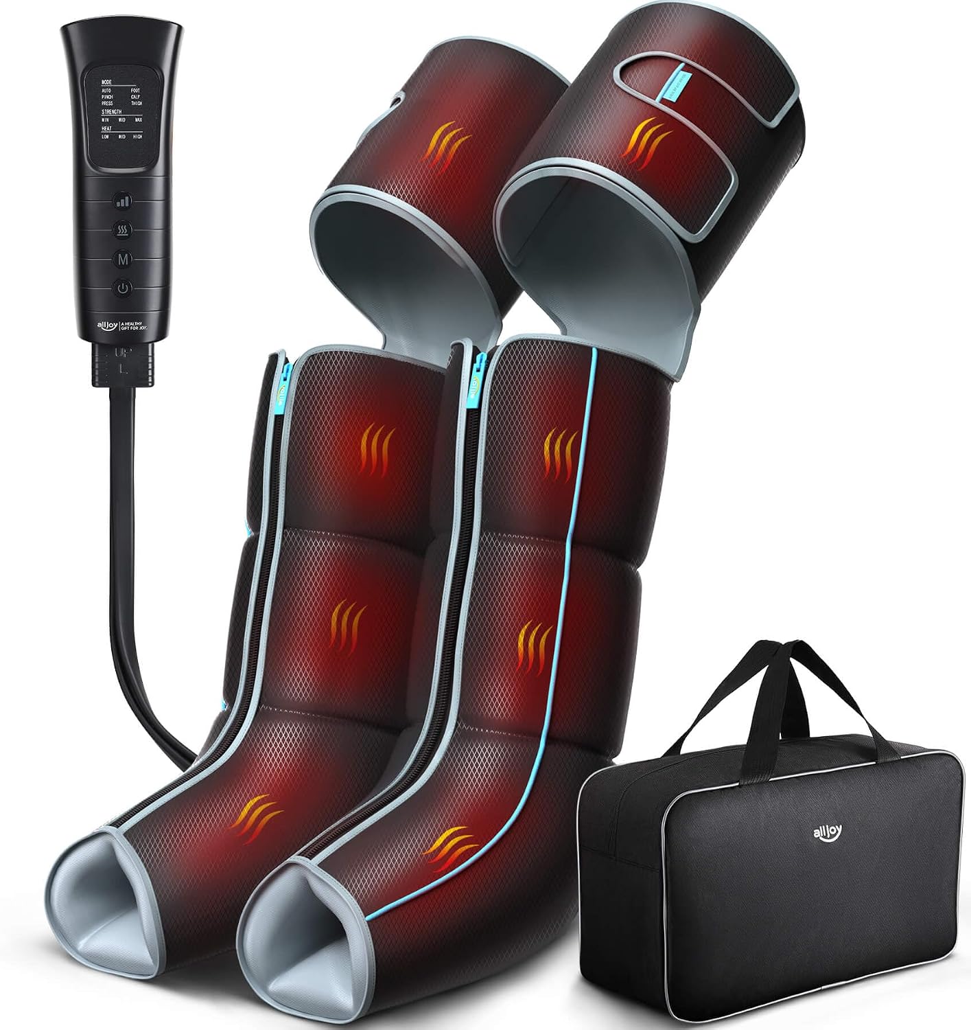 ALLJOY Gifts for Men Women, Leg Massager for Circulation and Pain Relief FSA, Sequential Compression Boots for Leg Recovery, Leg Massager with Heat and Compression