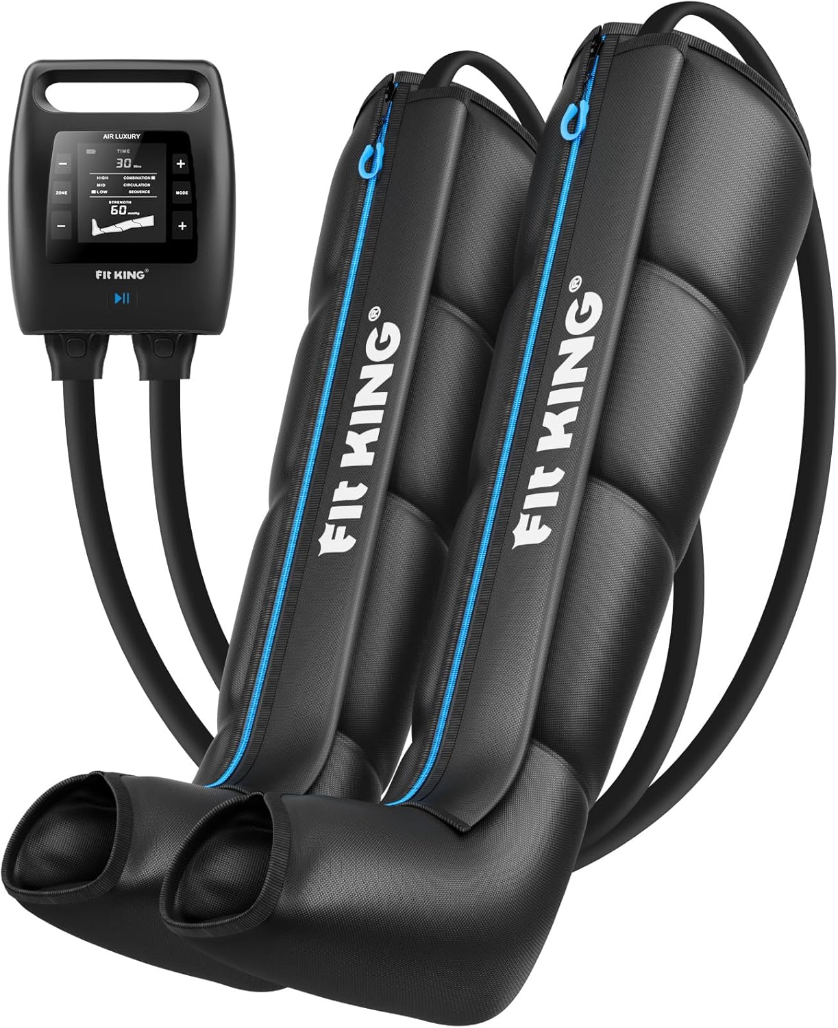 FIT KING Air Compression Recovery System, Cordless Full Leg Massager with Dynamic Pressure, Fast Recovery for Athletes (Medium)