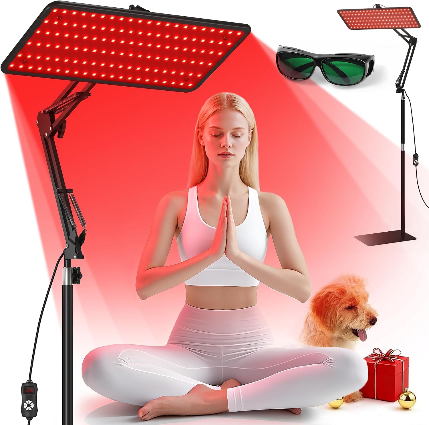Red Light Therapy for Body Face – Dual-Wavelength (660nm, 850nm) LED Infrared Light Therapy Lamp Panel for Home Use, OTC Device, Gift for Women Girl, Medium