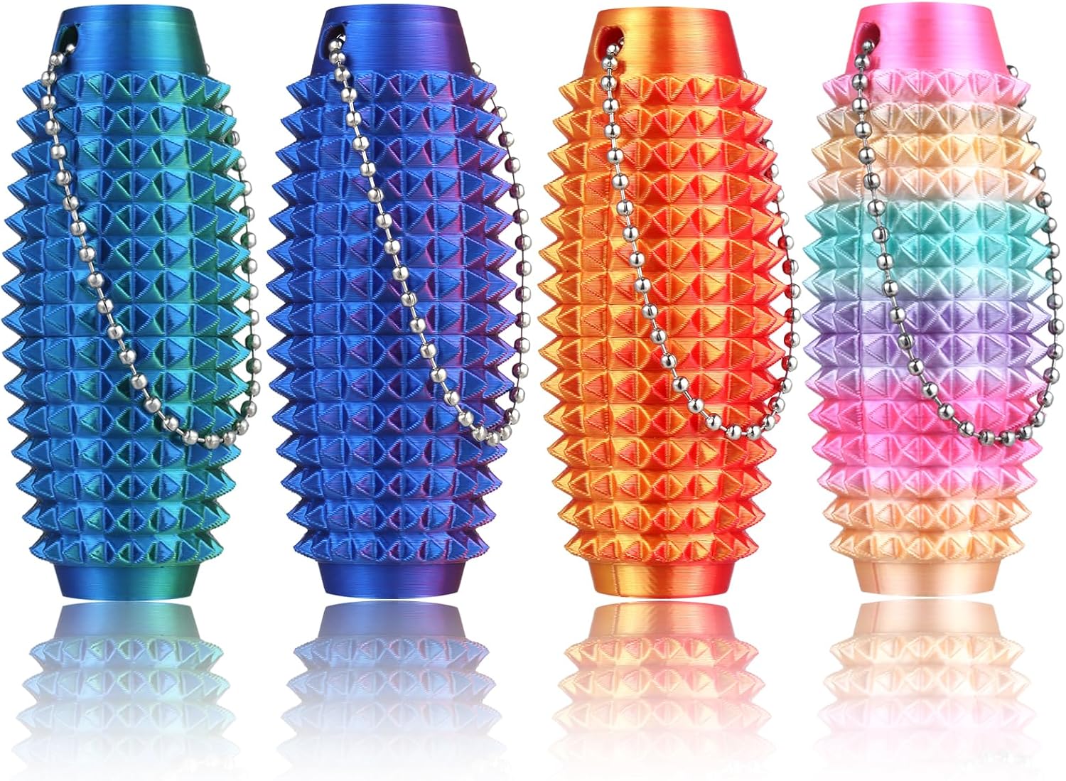 Little Ouchies Pain Fidget 4PCS – Pain Stim Tool Spiky Sensory Fidget Toys for Adults Anxiety Relief, 3D Printed Grippie Keychain for Focus & Skin Picking, Stress Relief Gift for Teens