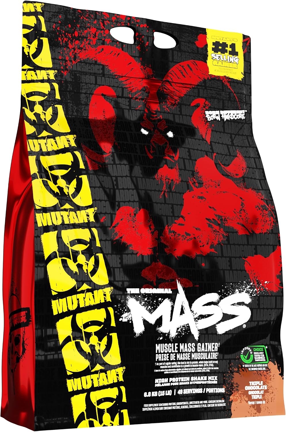 Mutant Mass Weight Gainer Protein Powder – Mass Builder for Bulking and Lean Mass Gainer, The Weight Gainer Men Need to Bulk up – 15 Pound – Triple Chocolate