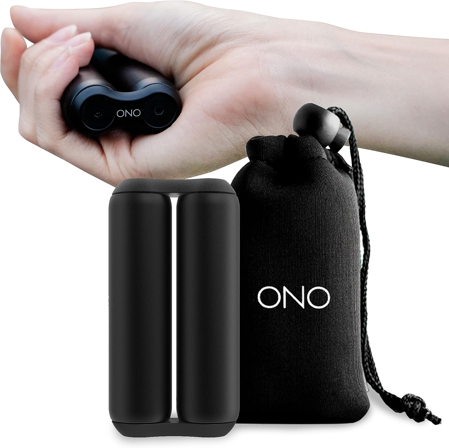 ONO Roller – Handheld Fidget Toy for Adults | Help Relieve Stress, Anxiety, Tension | Promotes Focus, Clarity | Compact, Portable Design (Black, Full Size – Aluminum)