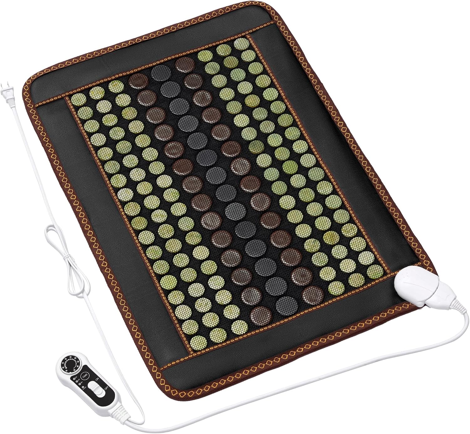 Far Infrared Heating Pad, Natural Jade and 2 Different Tourmaline Heating Pad, Electric Heating Pads for Back Neck Shoulders and Abdomen, Auto Shut Off Function (30.7″ X 20.8″)